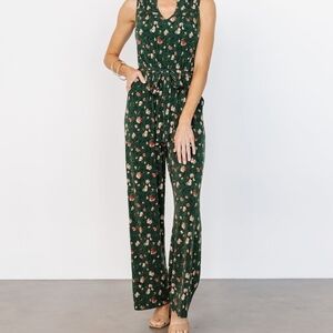 Baltic Born Dark Green Floral Jumpsuit